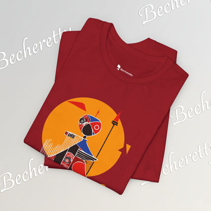 "Solar Guardian" Short Sleeve Becheretty T-shirt - Casual - Wear the strength of the sun and the precision of the spear