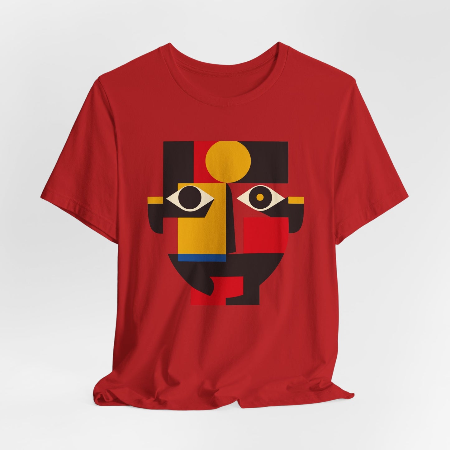 Abstract Geometric Face T-Shirt — Modern Cubist Art Tee