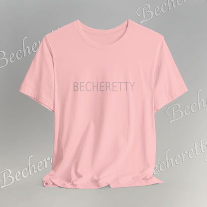Minimalist Logo Tee Becheretty - Short Sleeve- Casual Style, Unisex - Relaxed Fit Top - Everyday wear