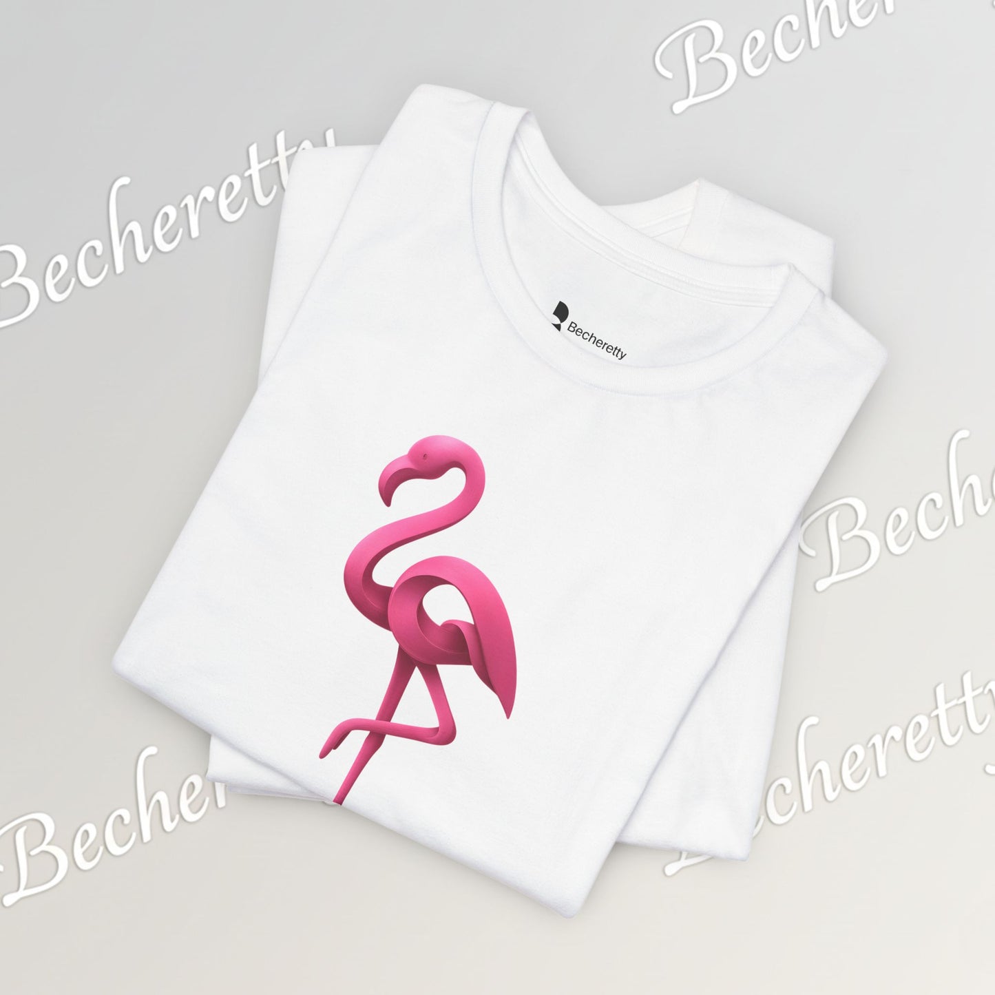 Flamingo T-Shirt - Artistic Graphic Minimalist Becheretty - Fun Casual Wear for Everyday Style