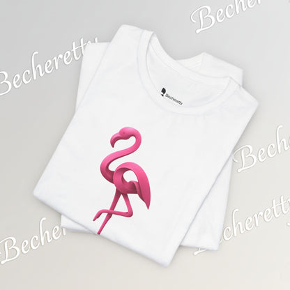 Flamingo T-Shirt - Artistic Graphic Minimalist Becheretty - Fun Casual Wear for Everyday Style