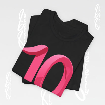 Pink Number 10 - Graphic Tee - Becheretty Minimalist Style - Everyday Comfort - Ideal Gift for Sports Lovers