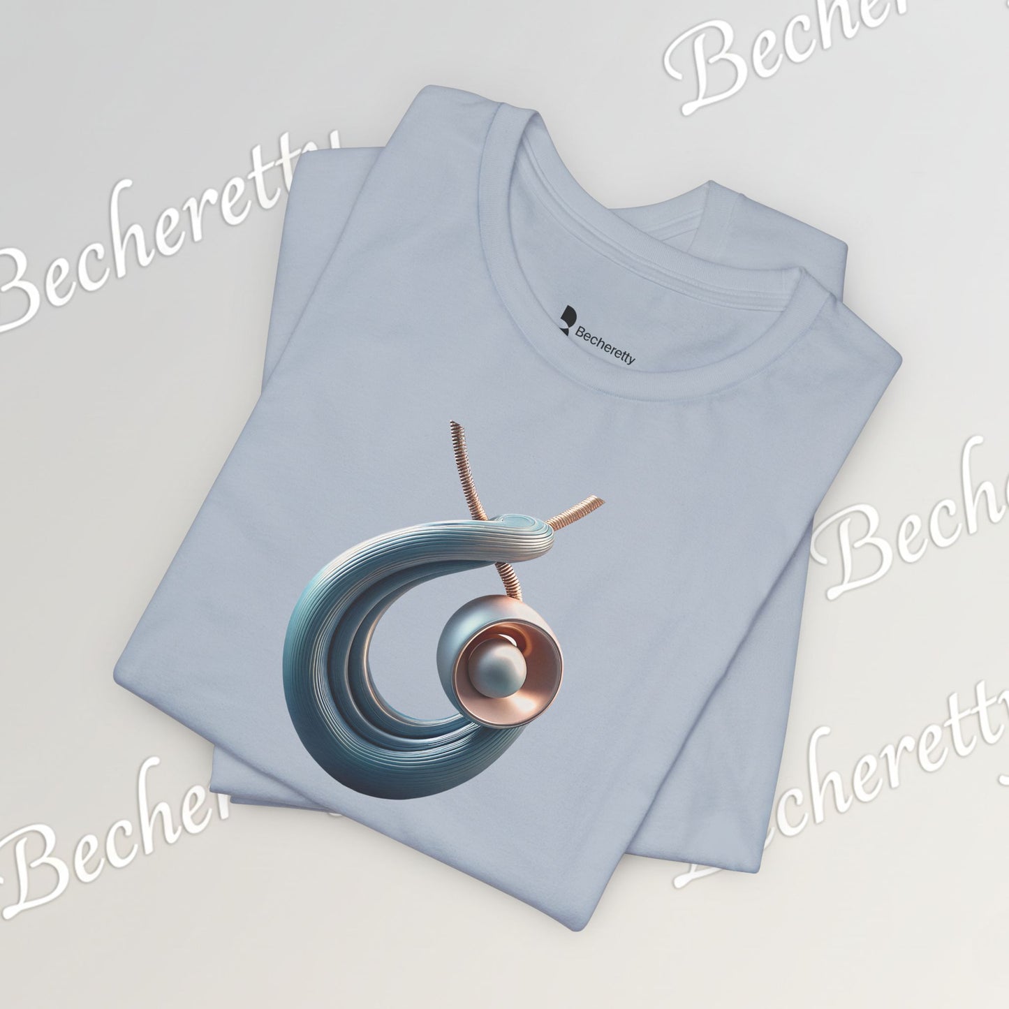 Abstract Nautical Wave Tee - Minimalist Anchor & Shell Graphic Becheretty - Perfect Gift for Art Lovers