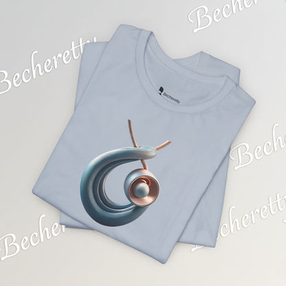 Abstract Nautical Wave Tee - Minimalist Anchor & Shell Graphic Becheretty - Perfect Gift for Art Lovers