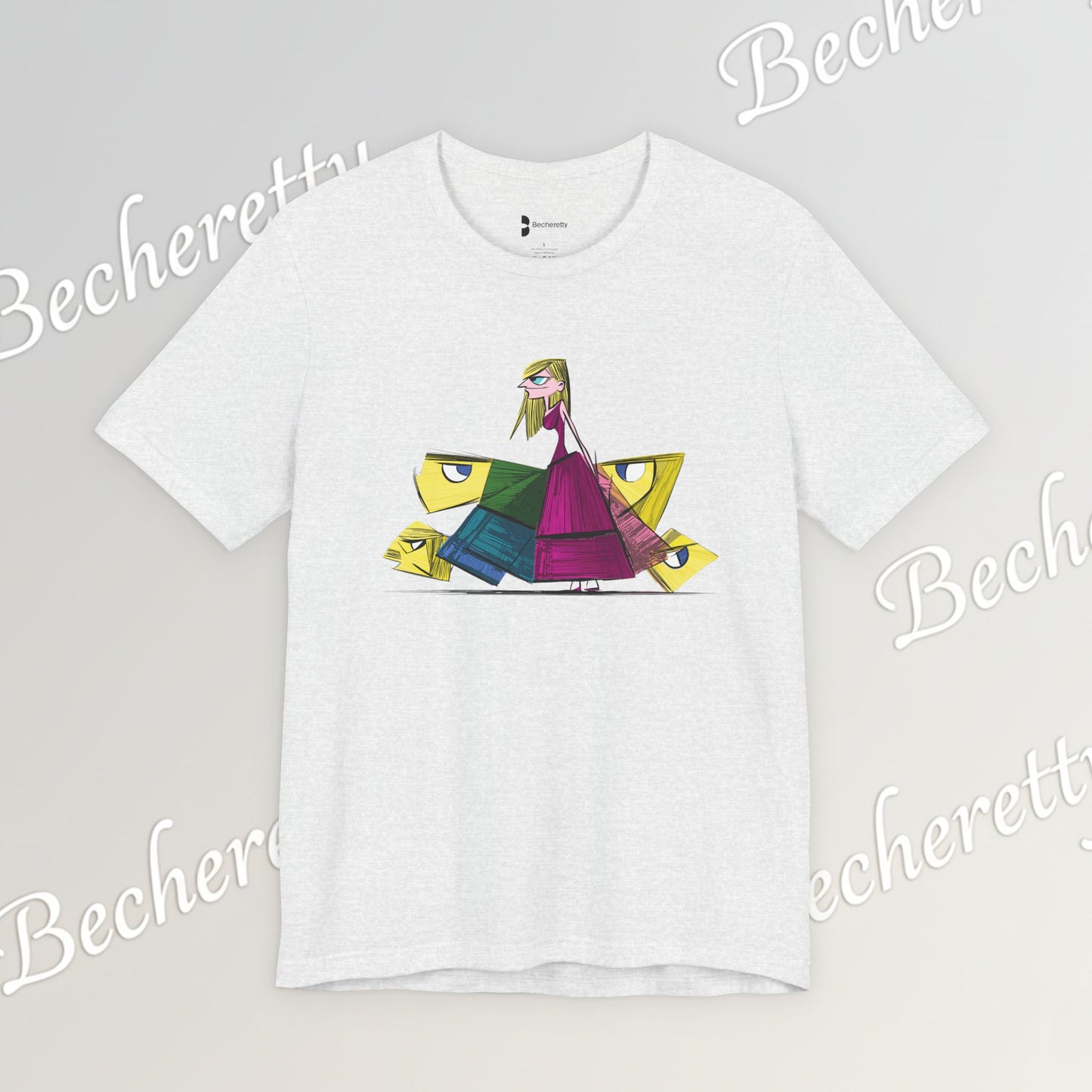 Becheretty "Avant-Garde Muse" Abstract Graphic Tee - Perfect for art lovers and trendsetters
