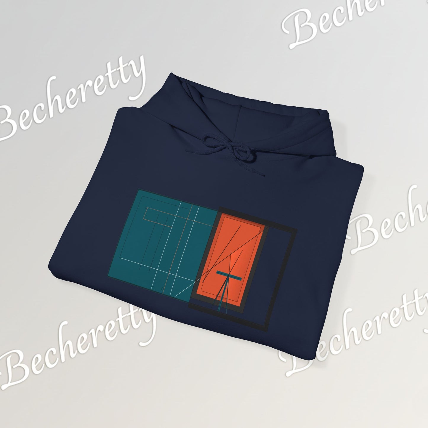 Architectural-Inspired Graphic Hoodie Becheretty — Modern Minimalist Geometric Art Sweatshirt