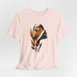 "Golden Profile" Abstract Graphic T‑Shirt – Art Minimalist Becheretty - Botanical inspiration