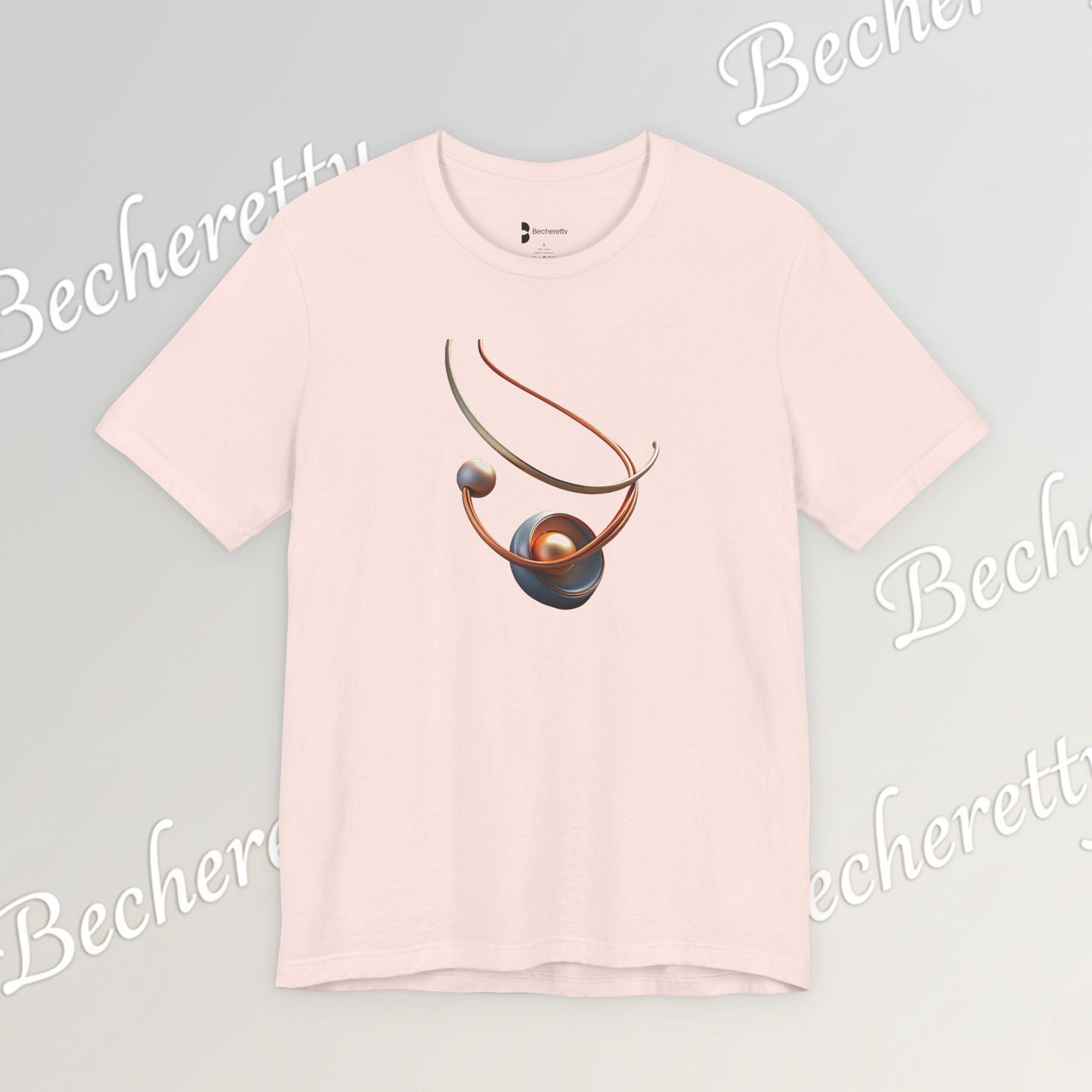 Artistic Graphic T-Shirt Becheretty - Stylish Necklace Design - Casual Wear, Gift for Art Lovers, Summer Fashion, Everyday Comfort