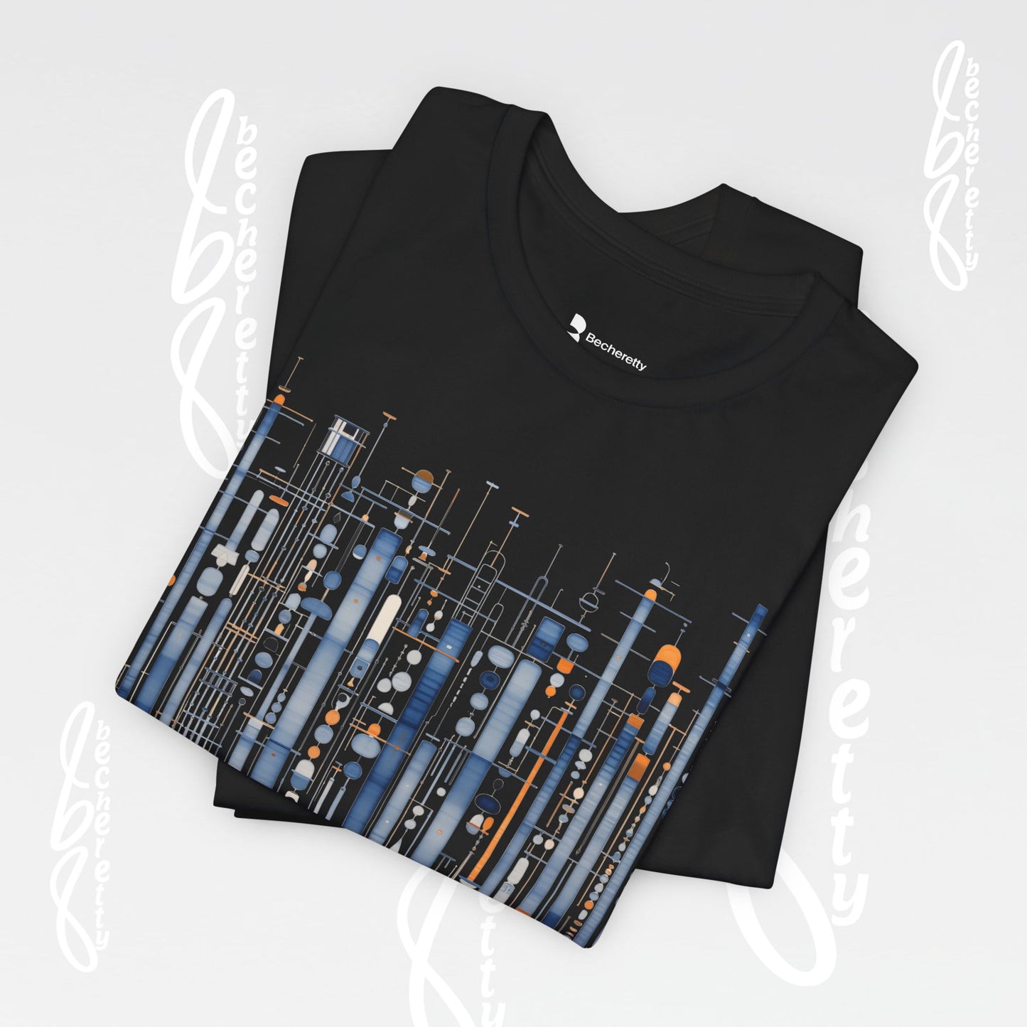 Urban Frequencies T-Shirt - Modern Geometric Graphic Becheretty - Wear the city. Feel the rhythm.