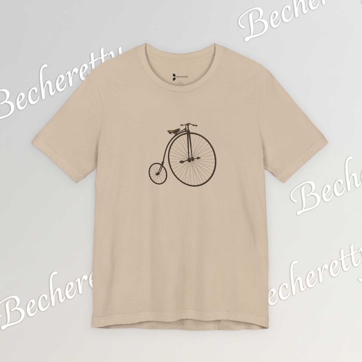 Penny-Farthing Vintage Bicycle Tee - Graphic Minimalist Tee Becheretty - Perfect T-Shirt for Cycling Enthusiasts, Casual wear