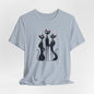 Black Cat Trio Tee – Cute Retro Cats Graphic T-Shirt - Minimalist Art Becheretty - Perfect gift for cats lovers
