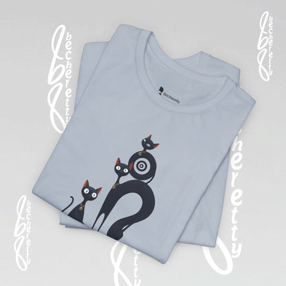 Graphic Tee "Playful Family Cats" Artistic design Becheretty - Wearable Art apparel for special occasions