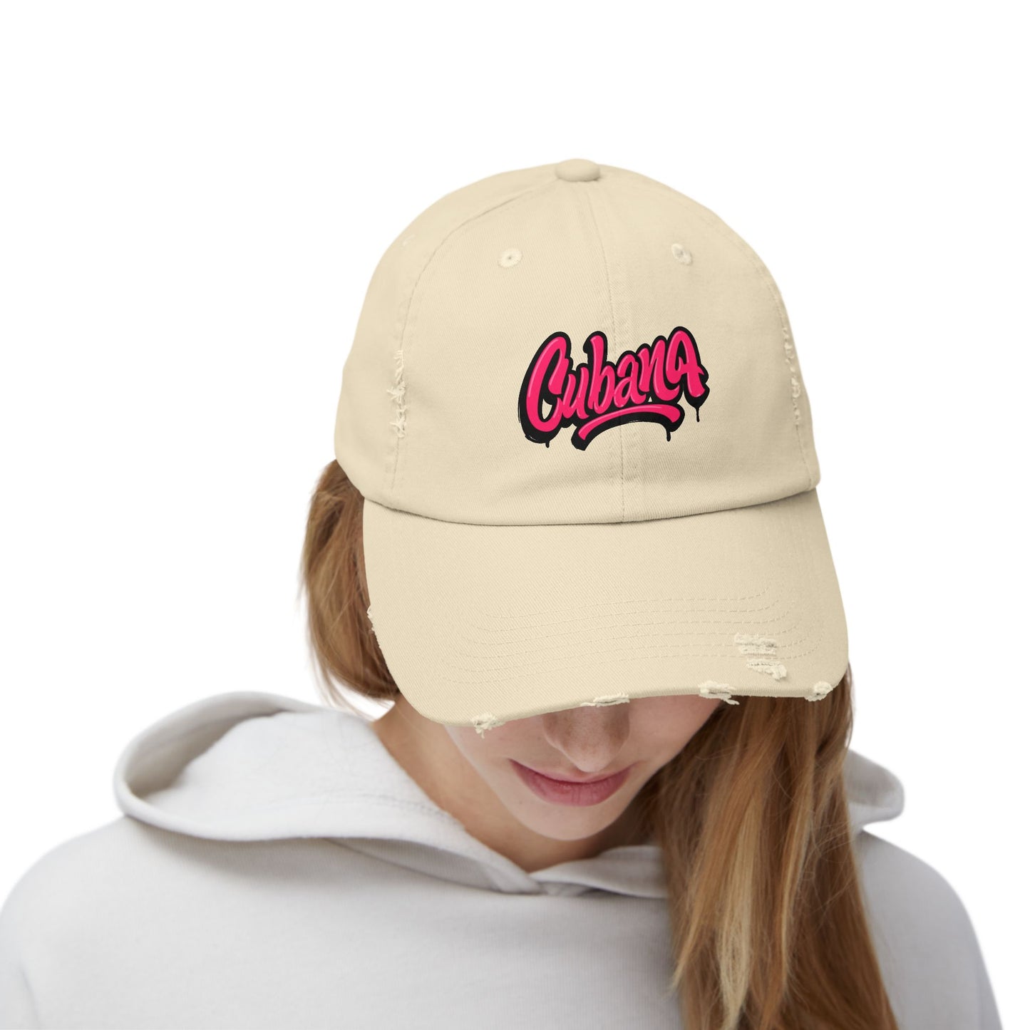 Dad Hat "Cubana" Art Graphic Becheretty — Pink Script Cap - An ideal and authentic gift for your friend