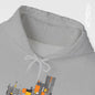 Abstract Geometric Hoodie — Modern Orange & Gray Minimalist Design - Art Graphic Becheretty