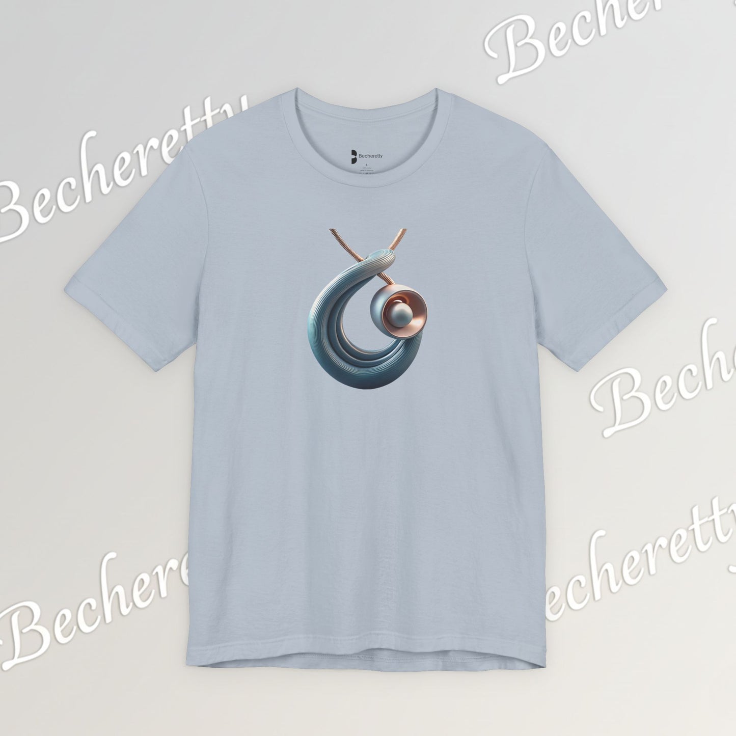 Abstract Nautical Wave Tee - Minimalist Anchor & Shell Graphic Becheretty - Perfect Gift for Art Lovers