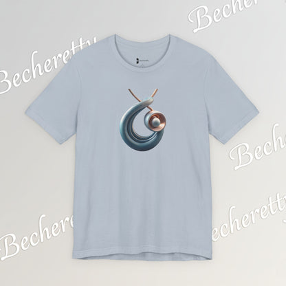 Abstract Nautical Wave Tee - Minimalist Anchor & Shell Graphic Becheretty - Perfect Gift for Art Lovers