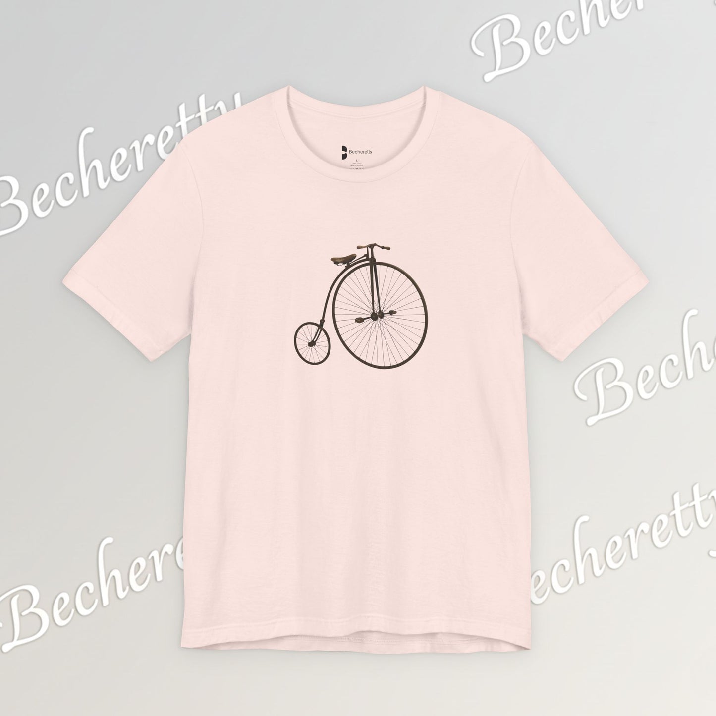 Penny-Farthing Vintage Bicycle Tee - Graphic Minimalist Tee Becheretty - Perfect T-Shirt for Cycling Enthusiasts, Casual wear