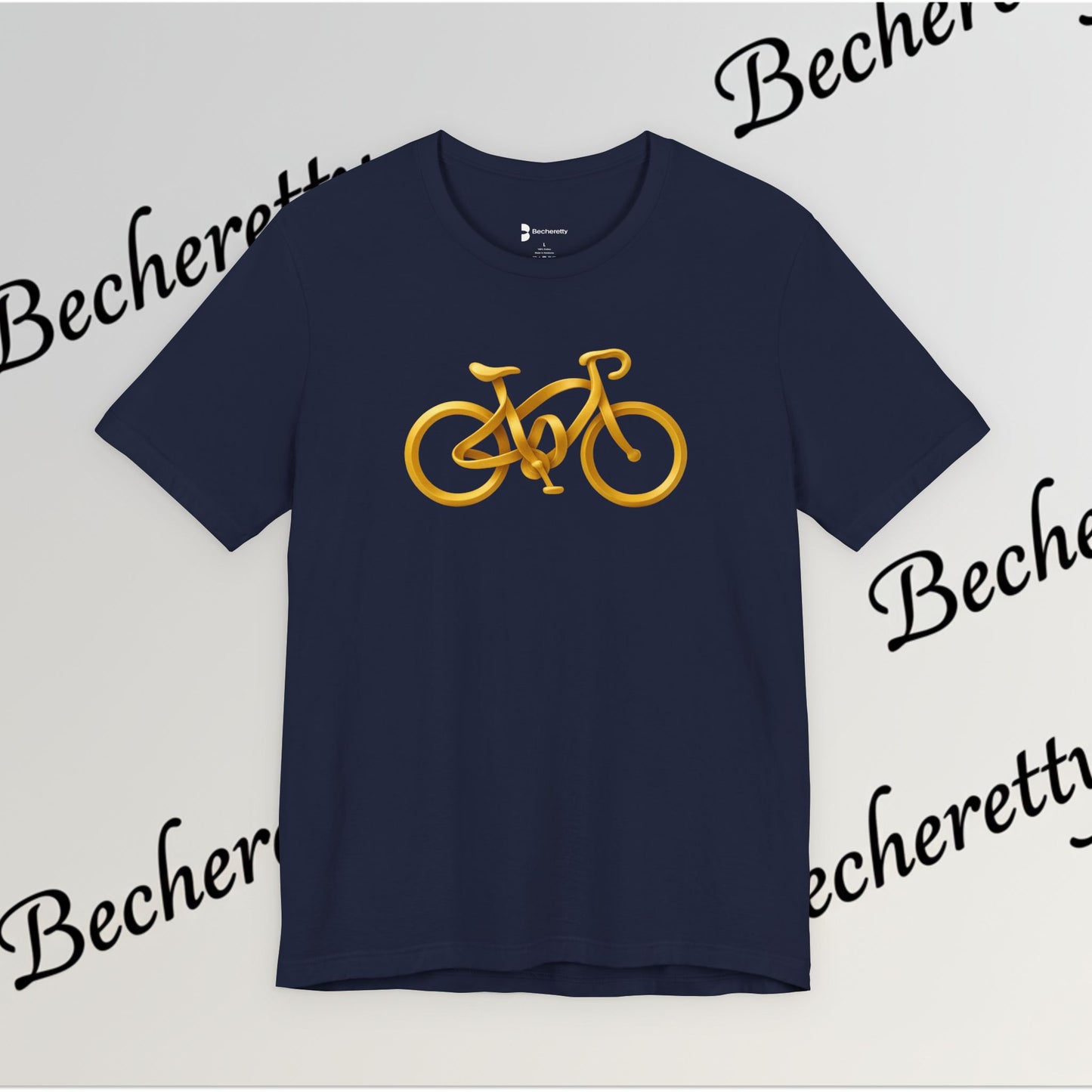 Gold Road Bike T-Shirt — Art Graphic Minimalist Becheretty - Gift Idea for Cyclist & Bike lovers