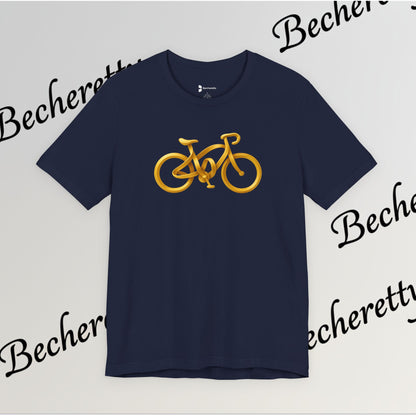 Gold Road Bike T-Shirt — Art Graphic Minimalist Becheretty - Gift Idea for Cyclist & Bike lovers