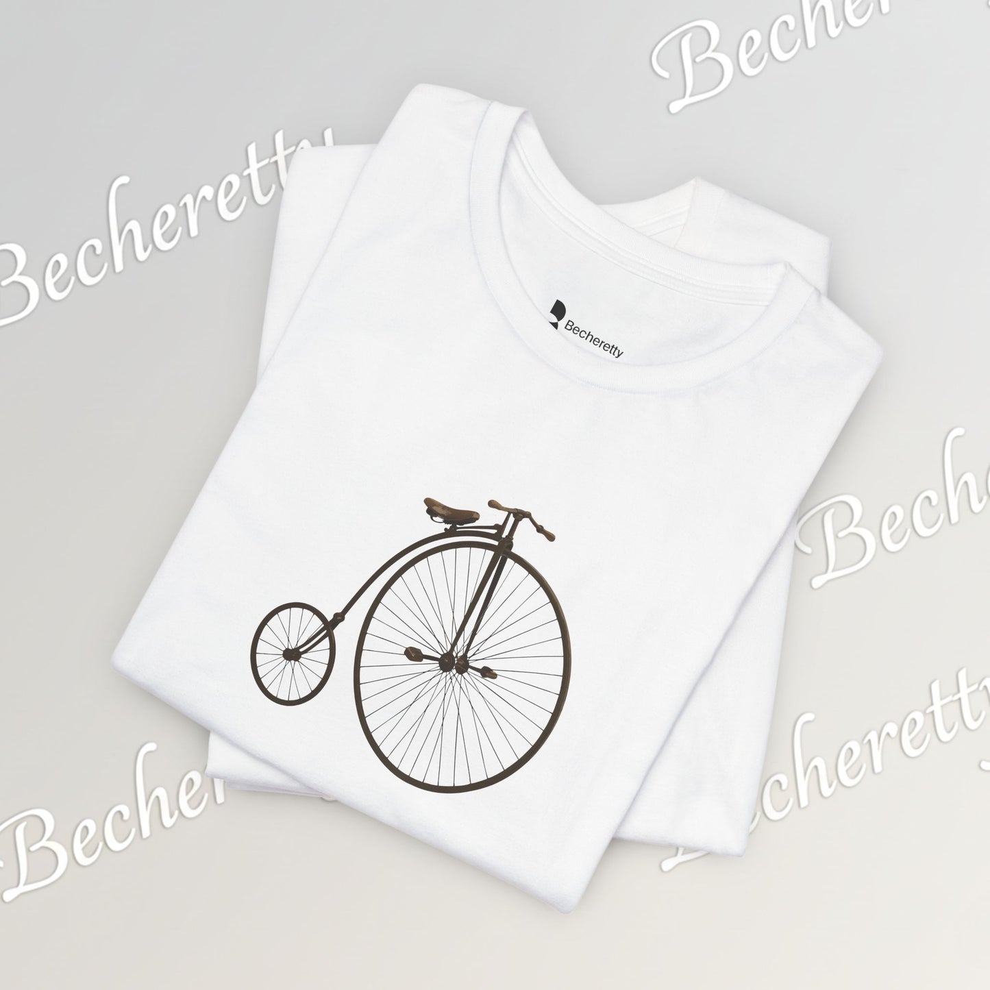 Penny-Farthing Vintage Bicycle Tee - Graphic Minimalist Tee Becheretty - Perfect T-Shirt for Cycling Enthusiasts, Casual wear
