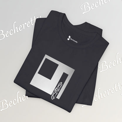 Cubist Portal Premium Tee - Minimalist Art Graphic Becheretty - Design that merges architectural precision and abstract expressionism.