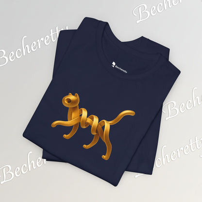 Golden Cat. Minimalist Graphic Becheretty -  Modern, and Effortlessly Etylish - Perfect for everyday wear with an artistic edge.