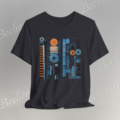 Modern Geometry Tee  "Urban Totems" Art Graphic Becheretty - Timeless, versatile, and unmistakably modern.
