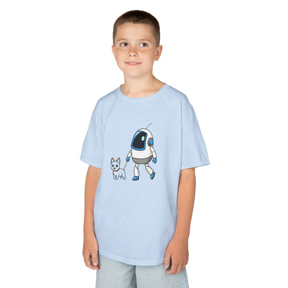 Cute Kids Robot & Dog  - T-Shirt for Youth - Art Graphic Becheretty - Gift for Children