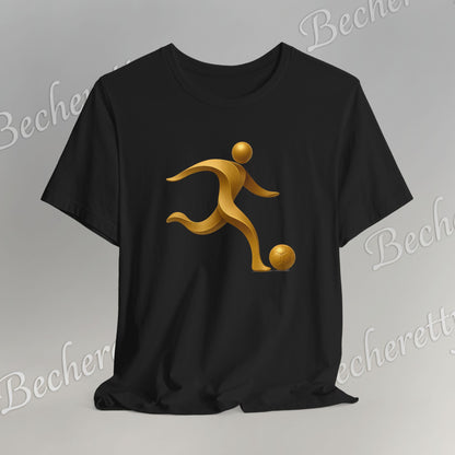 Soccer Player Gold Icon Tee - Graphic Art Minimalist Becheretty - Perfect Gift - Casual Wear