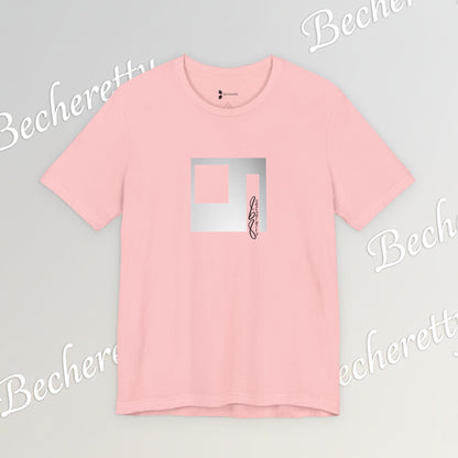Cubist Portal Premium Tee - Minimalist Art Graphic Becheretty - Design that merges architectural precision and abstract expressionism.