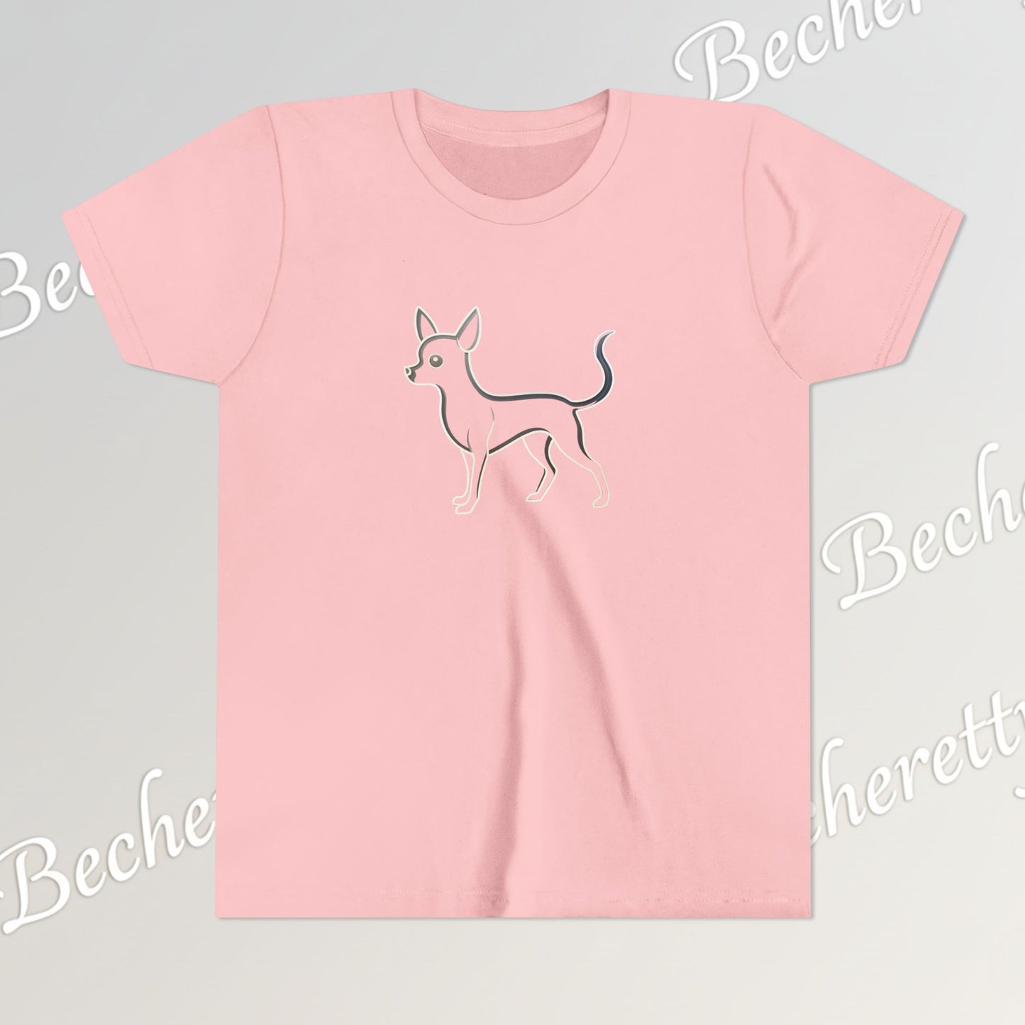 Youth T'Shirt - Graphic Chihuahua - Art Minimalist Becheretty - Perfect gift for Pet Lovers