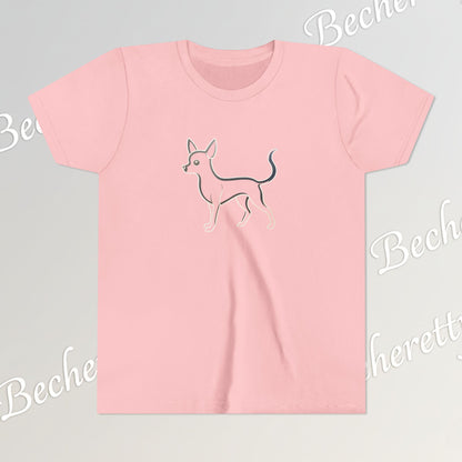 Youth T'Shirt - Graphic Chihuahua - Art Minimalist Becheretty - Perfect gift for Pet Lovers