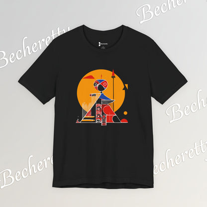 "Solar Guardian" Short Sleeve Becheretty T-shirt - Casual - Wear the strength of the sun and the precision of the spear