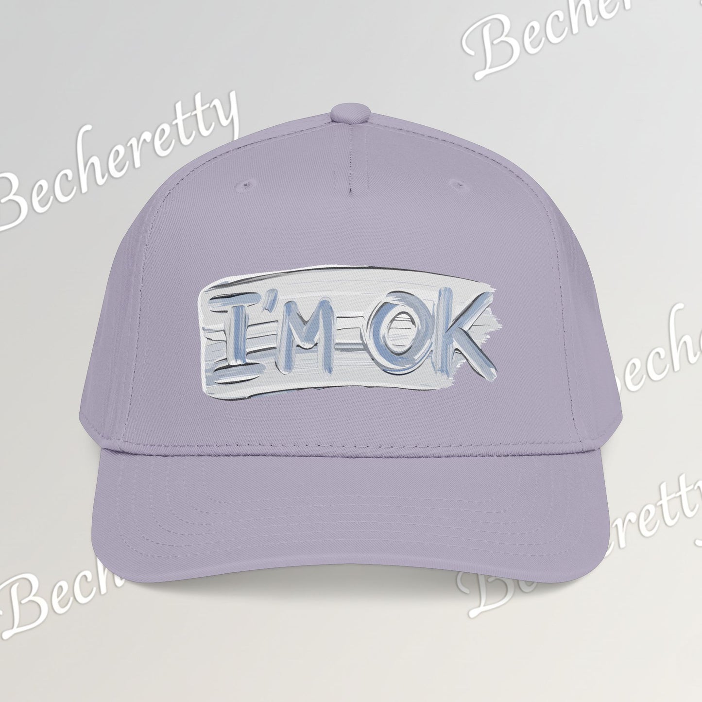 Baseball Cap "I'M OK" Minimal Art Graphic Becheretty - Style is Yours