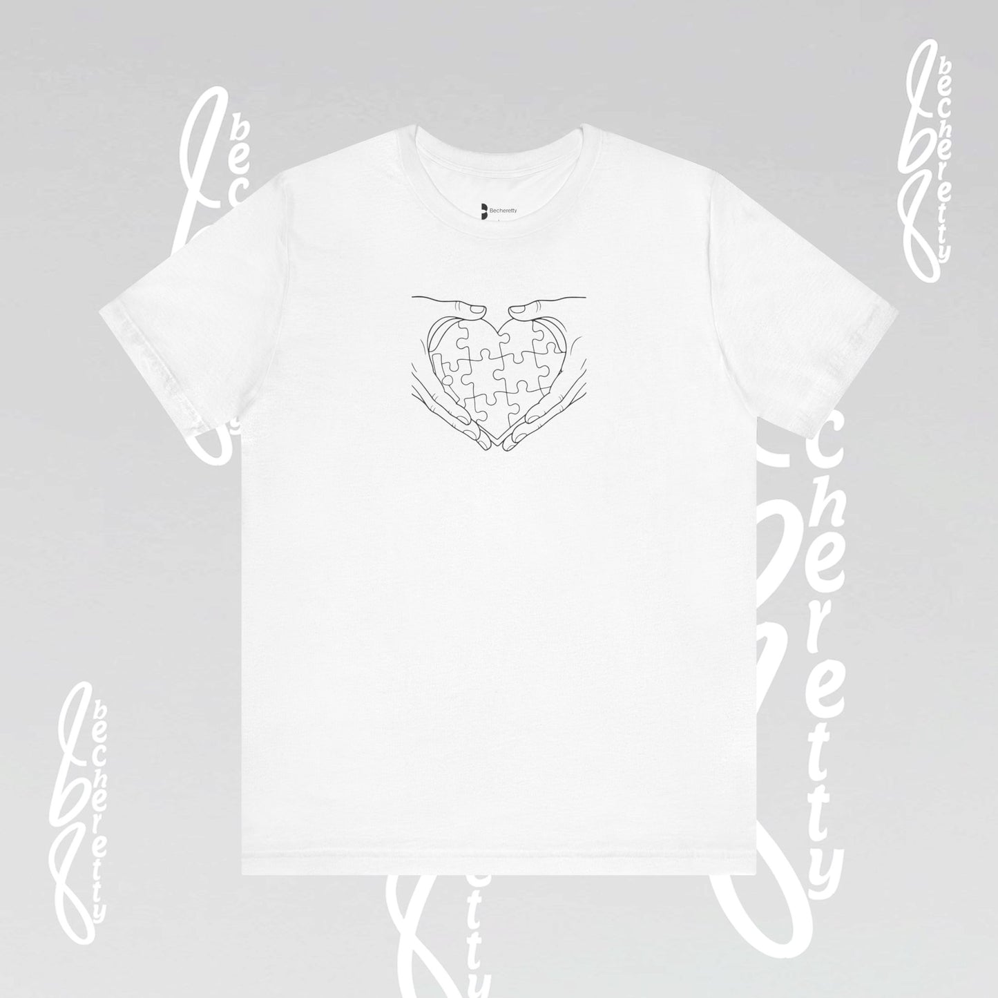 Autism Awareness T-Shirt  "My Heart is Yours" - Becheretty Minimalist design - Unisex, casual wear.