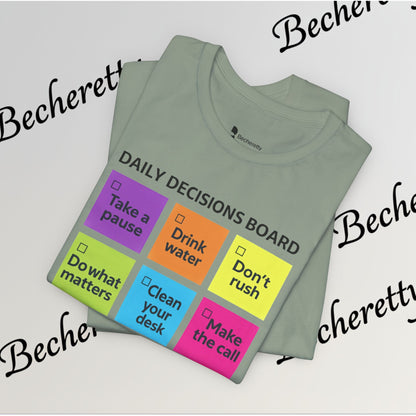 Graphic T-Shirt - Becheretty Motivational Checklist Tee that brings gentle humor and daily mindfulness to everyday wear