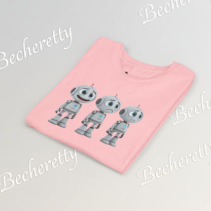 Youth T-Shirt  "Three Funny Kid Robots" Art Graphic Becheretty - Perfect for expressing your daily mood without saying a word