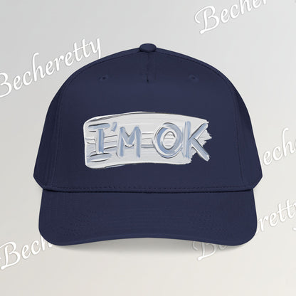Baseball Cap "I'M OK" Minimal Art Graphic Becheretty - Style is Yours