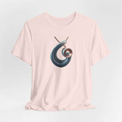 Abstract Nautical Wave Tee - Minimalist Anchor & Shell Graphic Becheretty - Perfect Gift for Art Lovers