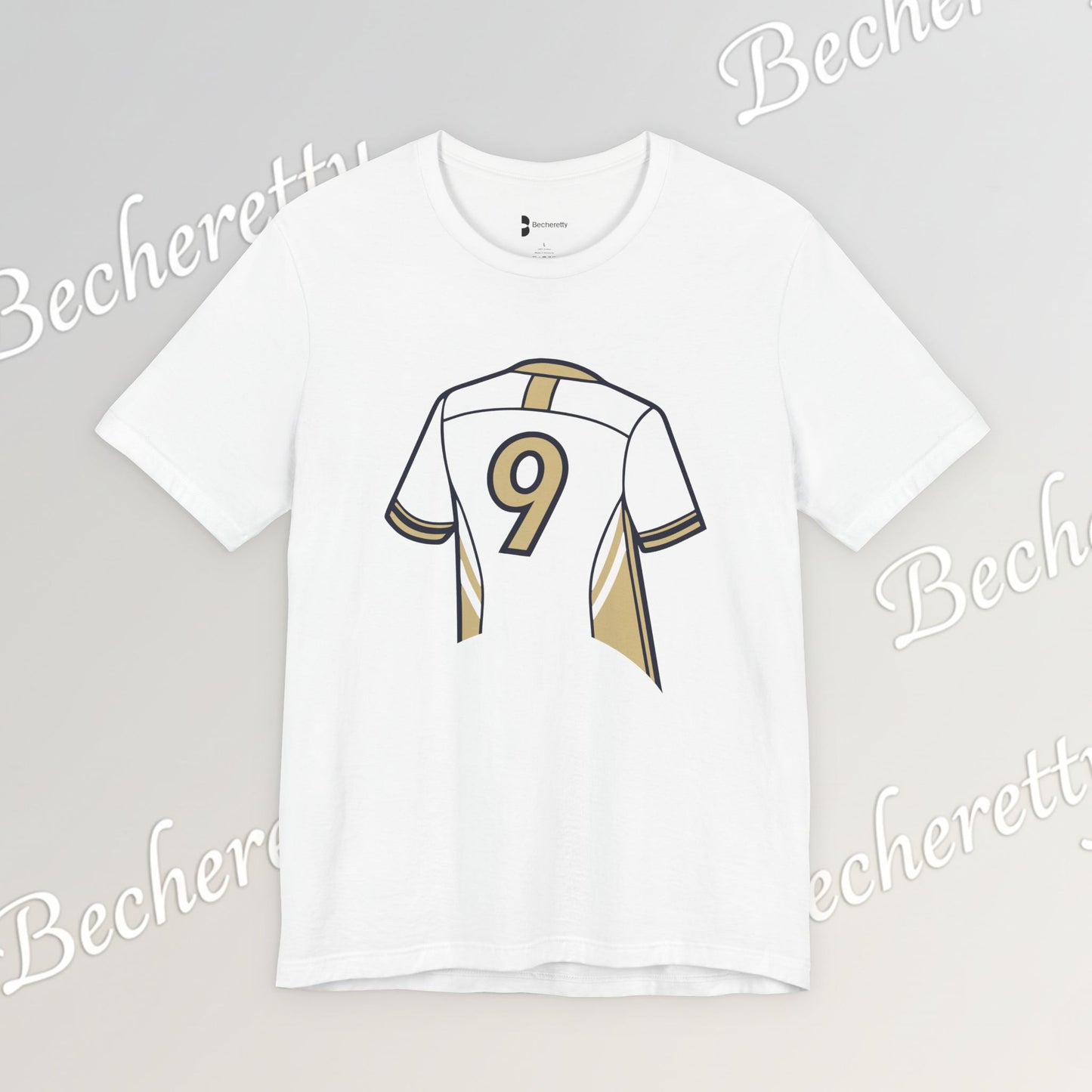Soccer T-Shirt - Number 9 - Minimalist Graphic Becheretty - Athletic apparel - Everyday Fashion