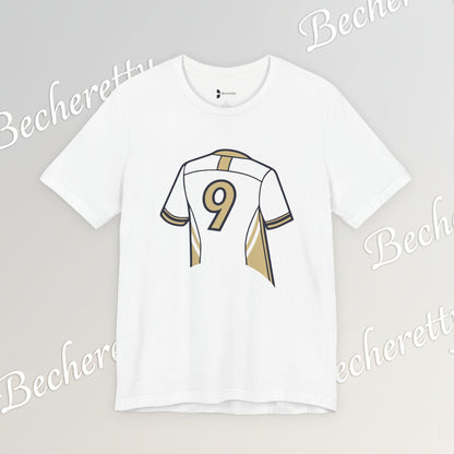 Soccer T-Shirt - Number 9 - Minimalist Graphic Becheretty - Athletic apparel - Everyday Fashion