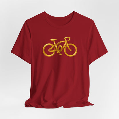 Gold Road Bike T-Shirt — Art Graphic Minimalist Becheretty - Gift Idea for Cyclist & Bike lovers
