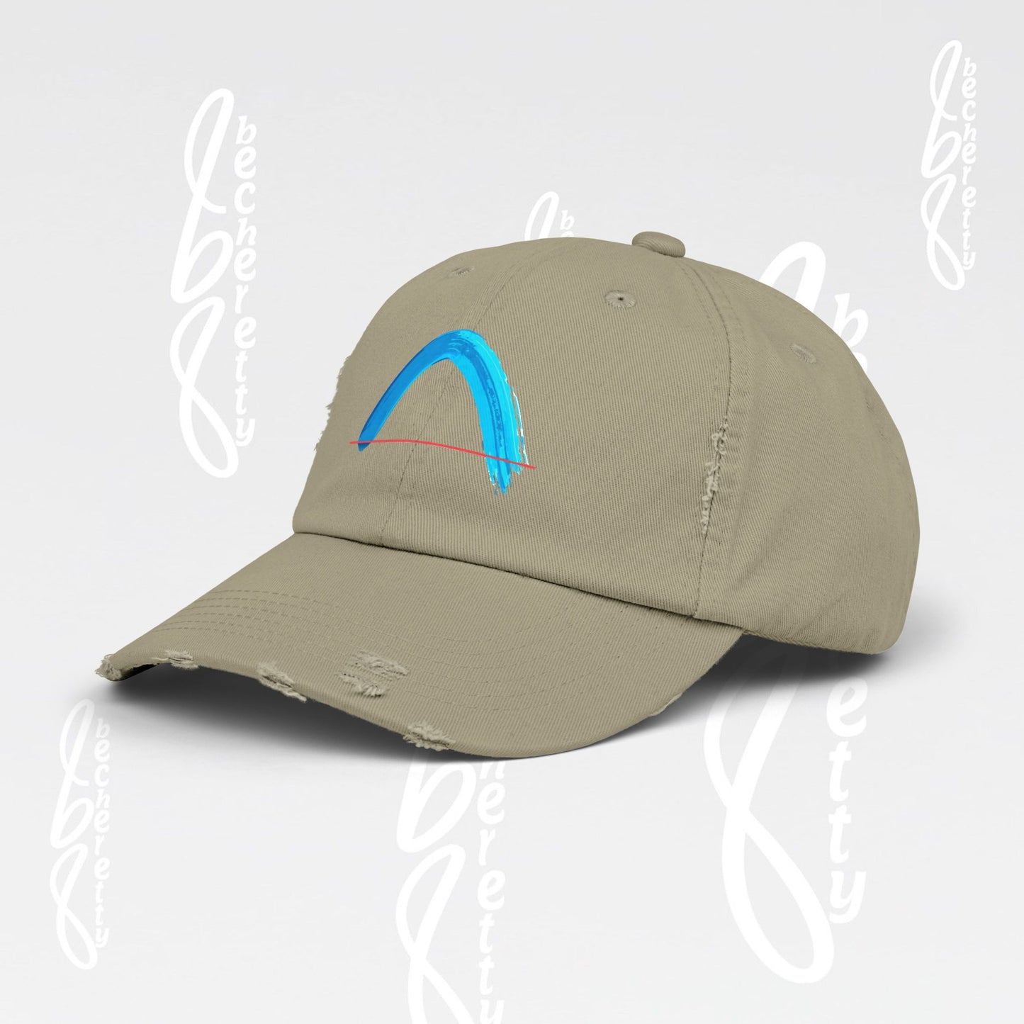 Distressed Cap - Abstract Design Art Graphic Becheretty - Unisex Headwear - Unique touch to everyday outfits