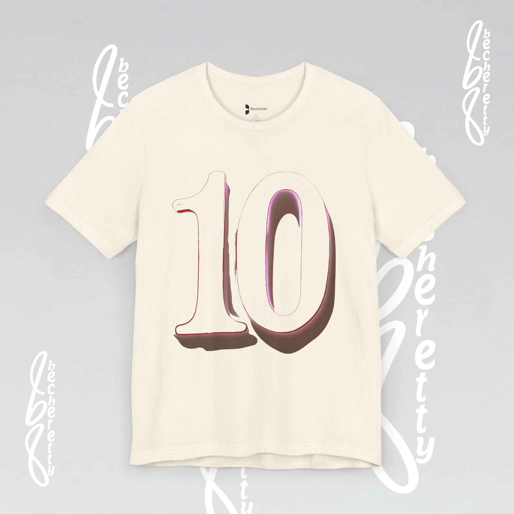 Number 10 - Graphic Unisex Tee - Becheretty Minimalist Style - Everyday Comfort, Sports Lovers
