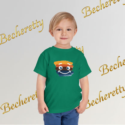 Toddler Tee Smiley Watercolor Art Graphic Minimalist Becheretty - Happy Face Kids T-Shirt