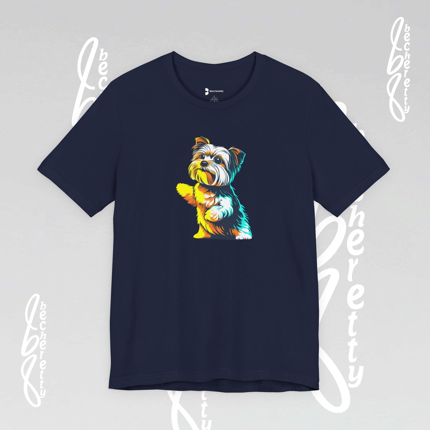 Yorkshire Graphic T-Shirt Becheretty - Artistic Design - Perfect gift for Yorkie Lovers - Casual Wear
