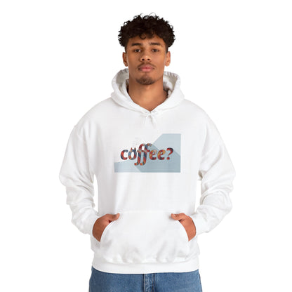 Coffee? "Cozy Questions" Patterned Coffee Hoodie - Art Minimalist Becheretty - Coffee Lover Sweatshirt
