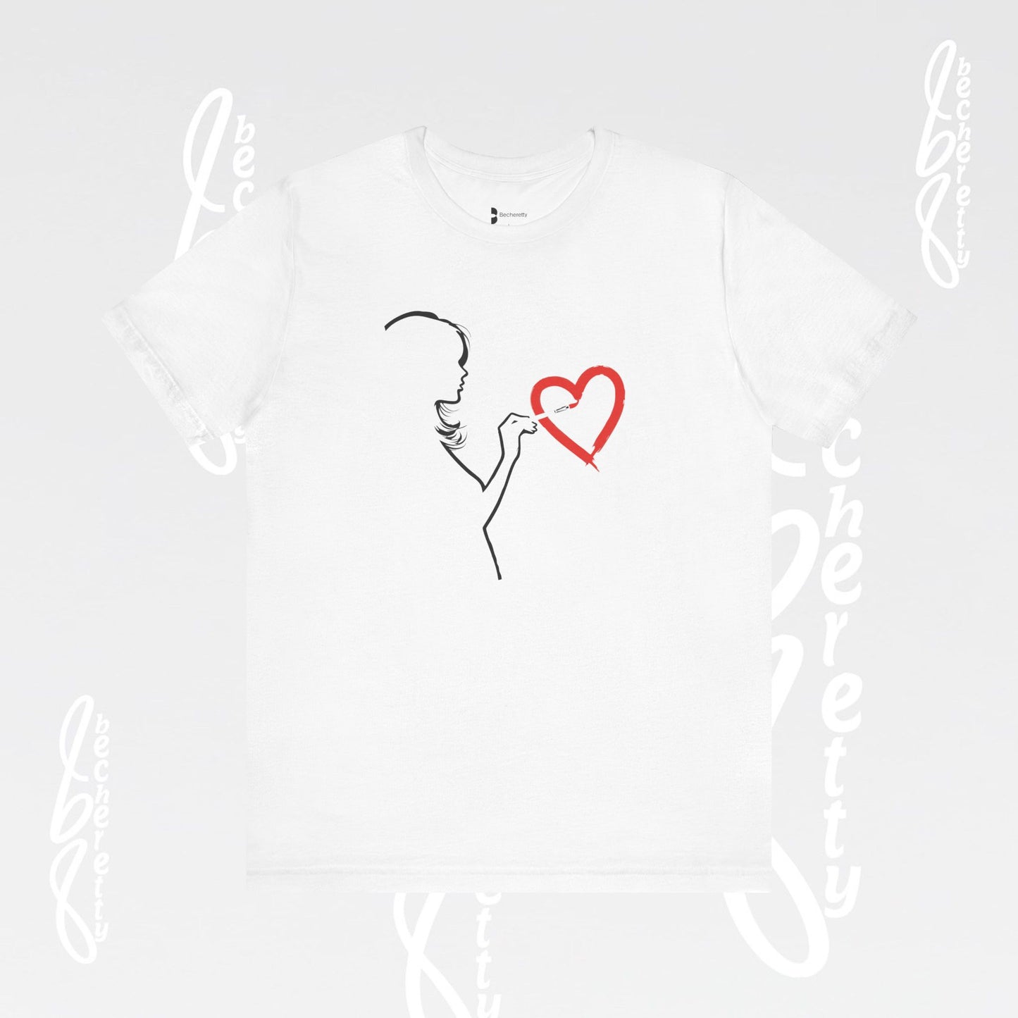Graphic Art T-shirt "Love" Minimalist Design Becheretty - Urban Style - Casual Wear