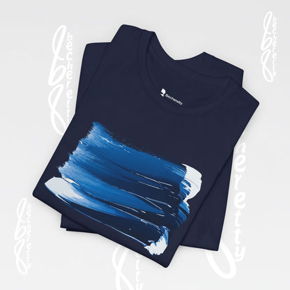 Stylish Blue Brushstroke Unisex Tee - Wear the Passion. Wear the Art - Becheretty - Perfect for summer day by the beach.
