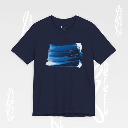 Stylish Blue Brushstroke Unisex Tee - Wear the Passion. Wear the Art - Becheretty - Perfect for summer day by the beach.